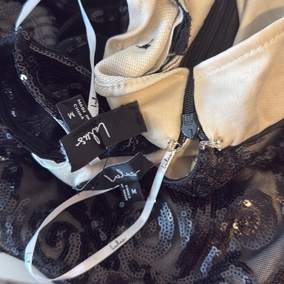 NWOT Luxe Aesthetic Black Sequin Long Sleeve Two-Piece Maxi Dress - Picture 2 of 2